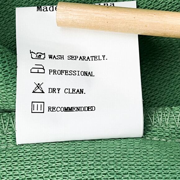 Noracora Women’s Wool Cloth Hooded Green Coat Jacket Sz L Lightweight Unlined - Picture 9 of 11